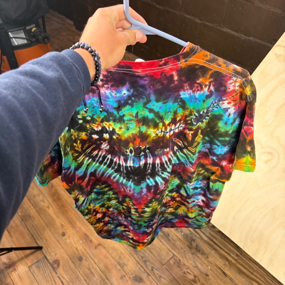 Gildan Ultra Cotton Tie Dye T Shirt Mens XL Psychedelic Rainbow Trippy Colorful - Picture 5 of 5